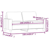 2-Seater Sofa Cappuccino 140 cm Faux Leather - Low Angle