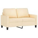 2-Seater Sofa Cream 120 cm Fabric - Front View