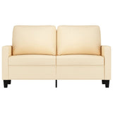 2-Seater Sofa Cream 120 cm Fabric - Side View