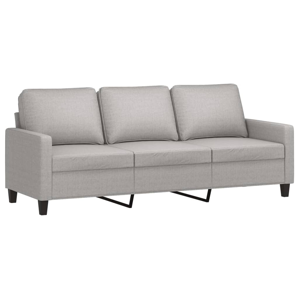 3-Seater Sofa Light Grey 180 cm Fabric