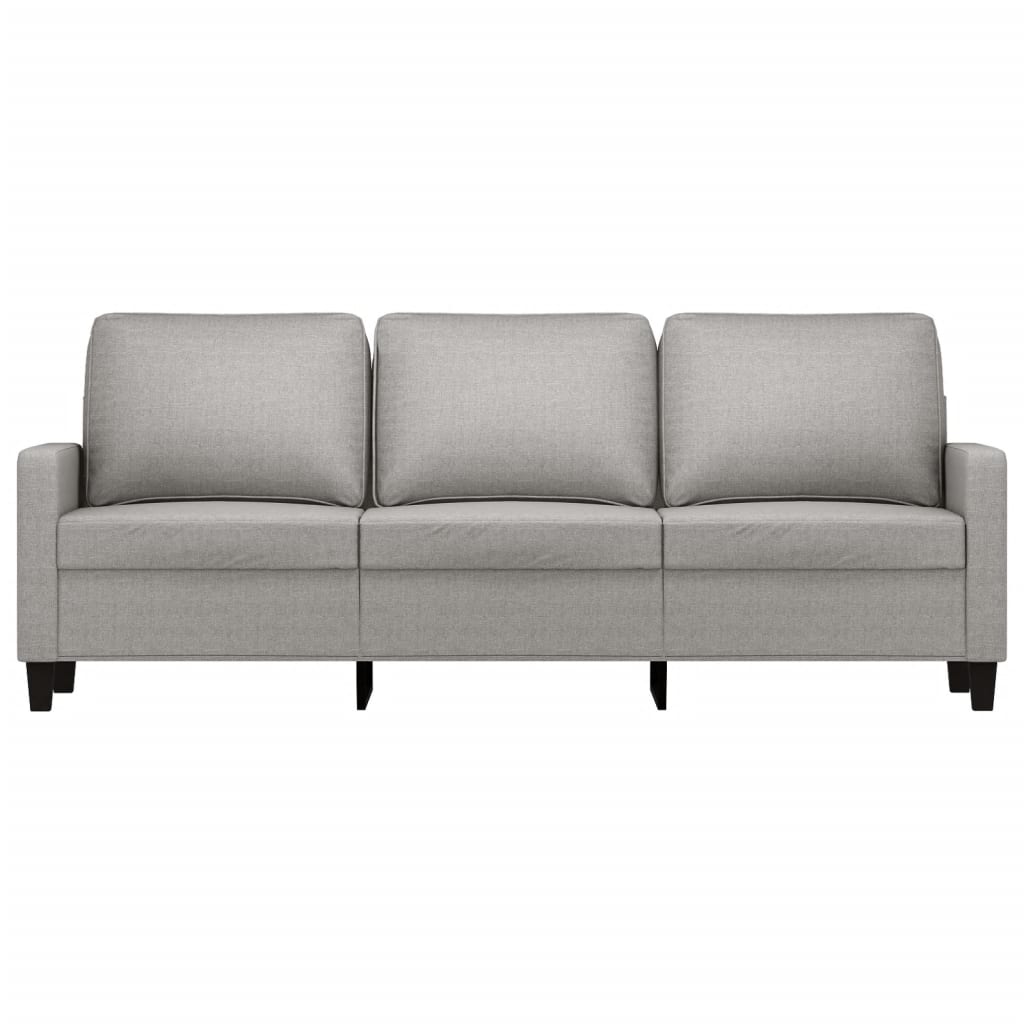 3-Seater Sofa Light Grey 180 cm Fabric