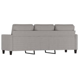 3-Seater Sofa Light Grey 180 cm Fabric - 45-Degree Angle