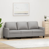 3-Seater Sofa Light Grey 180 cm Fabric
