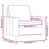 Sofa Chair Dark Grey 60 cm Velvet - Low Angle