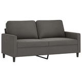 2-Seater Sofa Dark Grey 140 cm Velvet - Front View