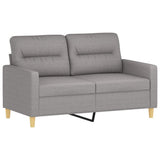 2-Seater Sofa Light Grey 120 cm Fabric - Front View