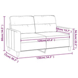 2-Seater Sofa Light Grey 120 cm Fabric - Low Angle