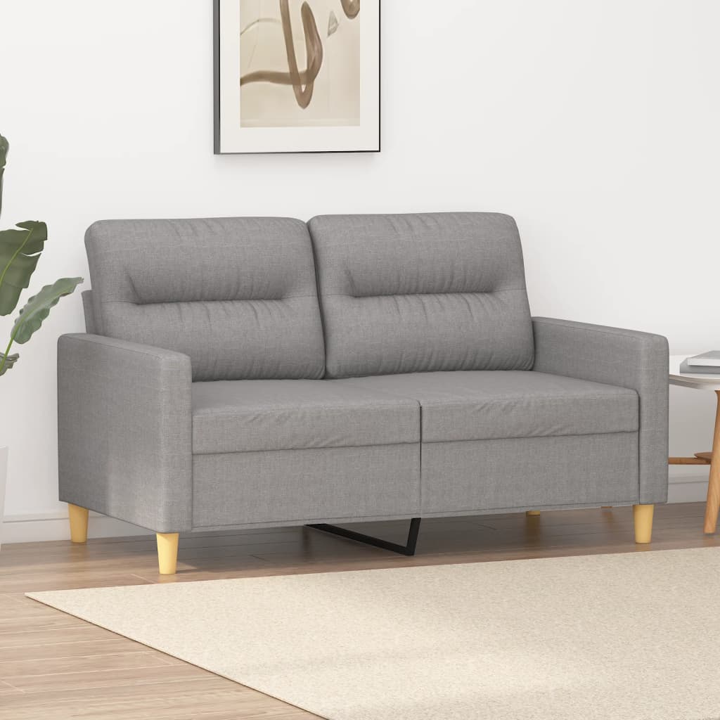 2-Seater Sofa Light Grey 120 cm Fabric