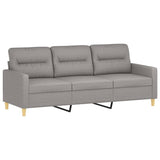 3-Seater Sofa Light Grey 180 cm Fabric - Front View