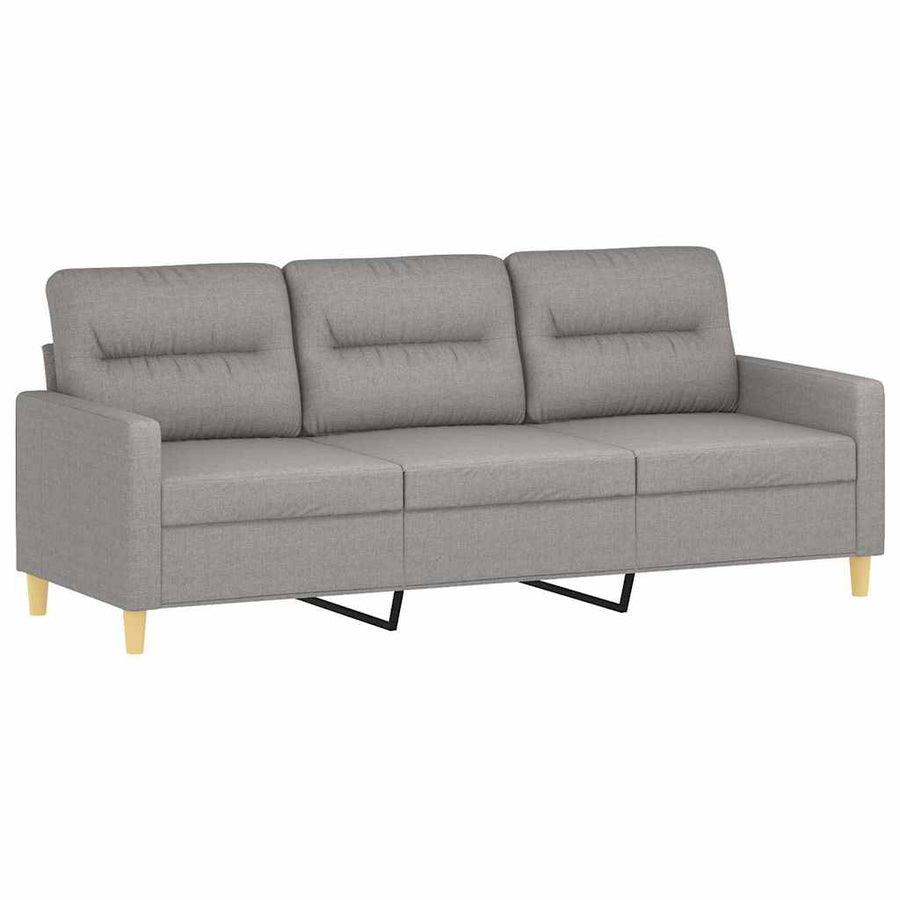3-Seater Sofa Light Grey 180 cm Fabric