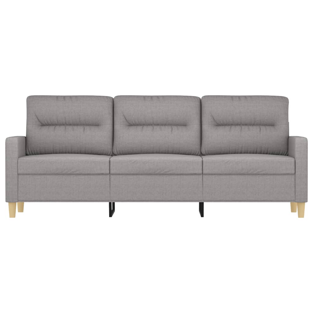 3-Seater Sofa Light Grey 180 cm Fabric