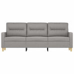 3-Seater Sofa Light Grey 180 cm Fabric