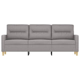 3-Seater Sofa Light Grey 180 cm Fabric - Side View