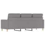 3-Seater Sofa Light Grey 180 cm Fabric