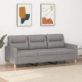 3-Seater Sofa Light Grey 180 cm Fabric
