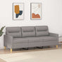 3-Seater Sofa Light Grey 180 cm Fabric
