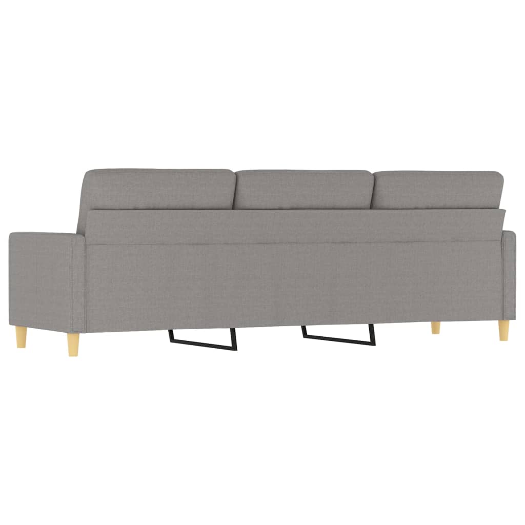 3-Seater Sofa Light Grey 210 cm Fabric