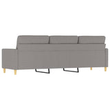 3-Seater Sofa Light Grey 210 cm Fabric - 45-Degree Angle