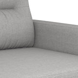 3-Seater Sofa Light Grey 210 cm Fabric - Rear View