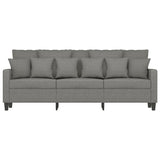 3-Seater Sofa Dark Grey 180 cm Fabric - Side View