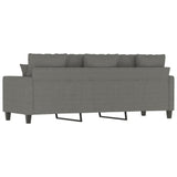 3-Seater Sofa Dark Grey 180 cm Fabric - 45-Degree Angle