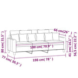 3-Seater Sofa Dark Grey 180 cm Fabric - Low Angle