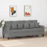 3-Seater Sofa Dark Grey 180 cm Fabric