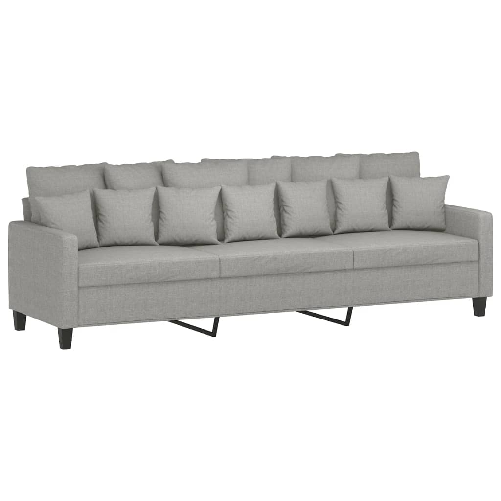 3-Seater Sofa Light Grey 210 cm Fabric