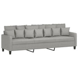 3-Seater Sofa Light Grey 210 cm Fabric
