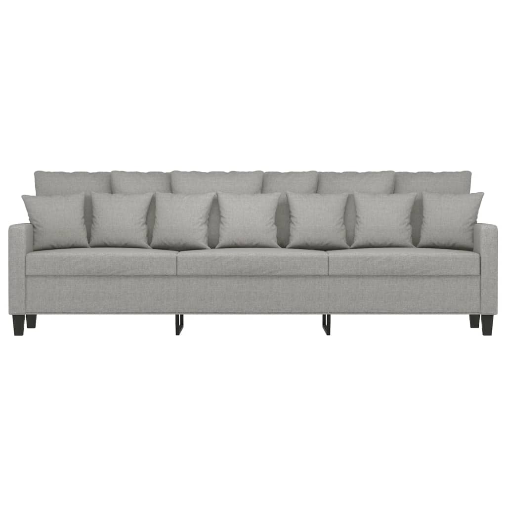 3-Seater Sofa Light Grey 210 cm Fabric