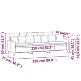 3-Seater Sofa Dark Grey 210 cm Fabric