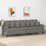 3-Seater Sofa Dark Grey 210 cm Fabric