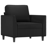 Sofa Chair Black 60 cm Faux Leather - Front View