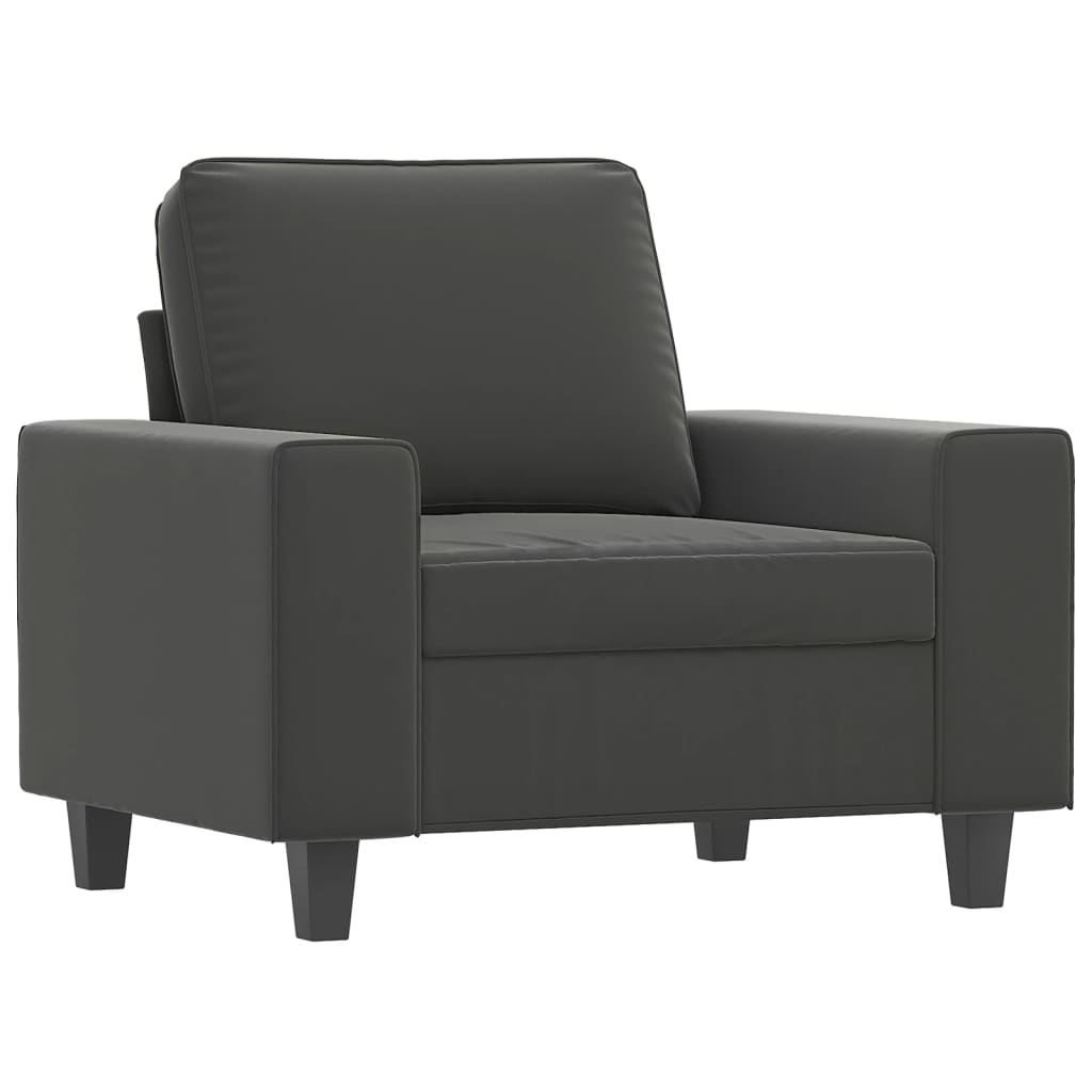 Sofa Chair Dark Grey 60 cm Microfibre Fabric