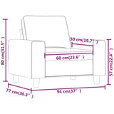 Sofa Chair Dark Grey 60 cm Microfibre Fabric