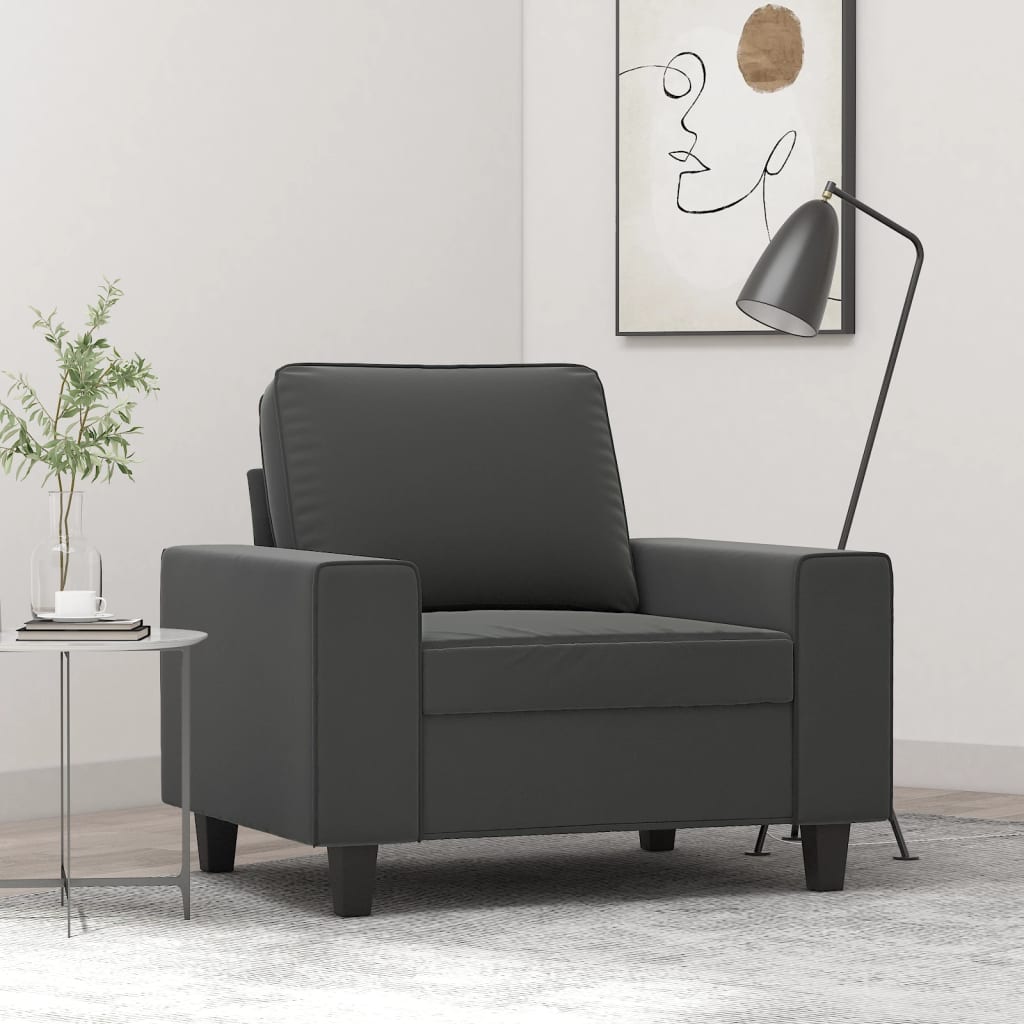 Sofa Chair Dark Grey 60 cm Microfibre Fabric