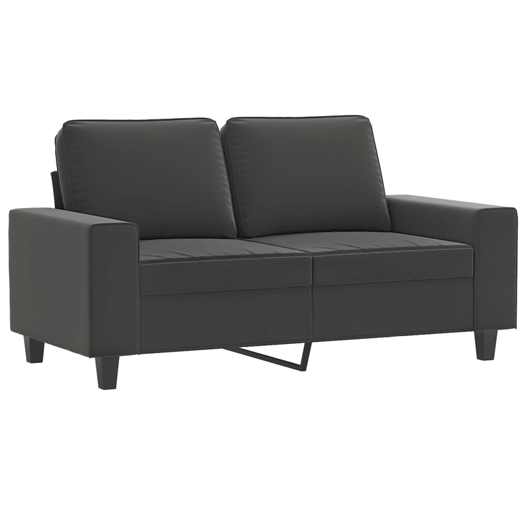 2-Seater Sofa Dark Grey 120 cm Microfibre Fabric