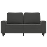 2-Seater Sofa Dark Grey 120 cm Microfibre Fabric - Side View