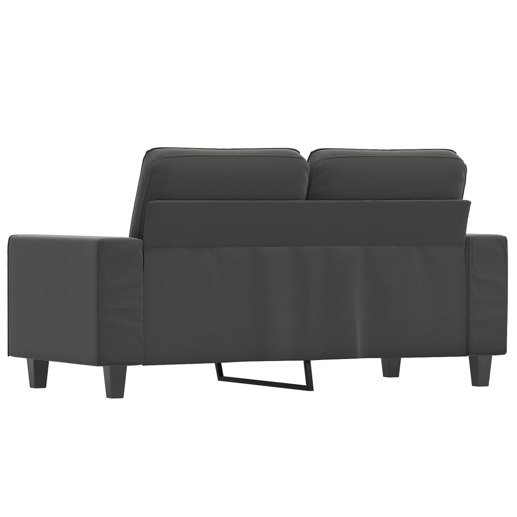 2-Seater Sofa Dark Grey 120 cm Microfibre Fabric