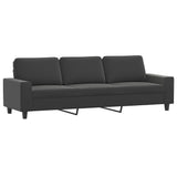 3-Seater Sofa Dark Grey 210 cm Microfibre Fabric