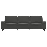 3-Seater Sofa Dark Grey 210 cm Microfibre Fabric