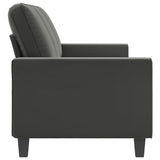 3-Seater Sofa Dark Grey 210 cm Microfibre Fabric