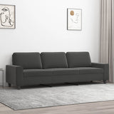 3-Seater Sofa Dark Grey 210 cm Microfibre Fabric