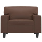 Sofa Chair Brown 60 cm Faux Leather - Side View