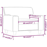 Sofa Chair Brown 60 cm Faux Leather