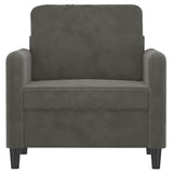 Sofa Chair Dark Grey 60 cm Velvet - Side View
