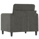 Sofa Chair Dark Grey 60 cm Velvet - 45-Degree Angle