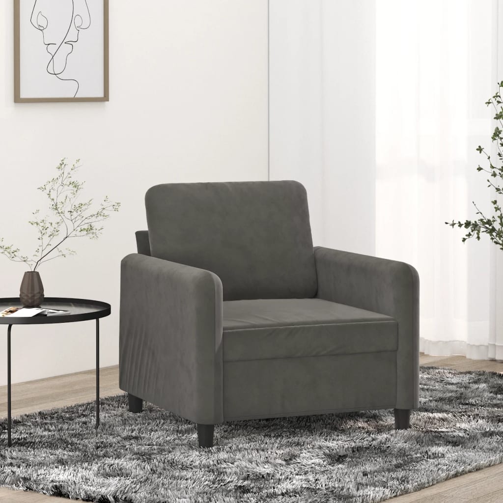 Sofa Chair Dark Grey 60 cm Velvet