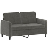 2-Seater Sofa Dark Grey 120 cm Velvet - Front View