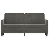 2-Seater Sofa Dark Grey 140 cm Velvet - Side View